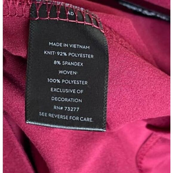 Simply Vera Vera Wang Raspberry Pink Crewneck Puff Sleeve Top Polyester Small - Picture 4 of 9